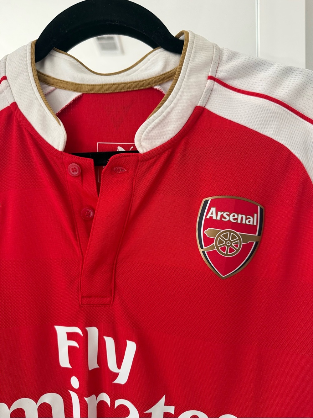 Puma Arsenal FC 2015/2016 Home Soccer Jersey Fly Emirates Red White Large - Picture 3 of 7
